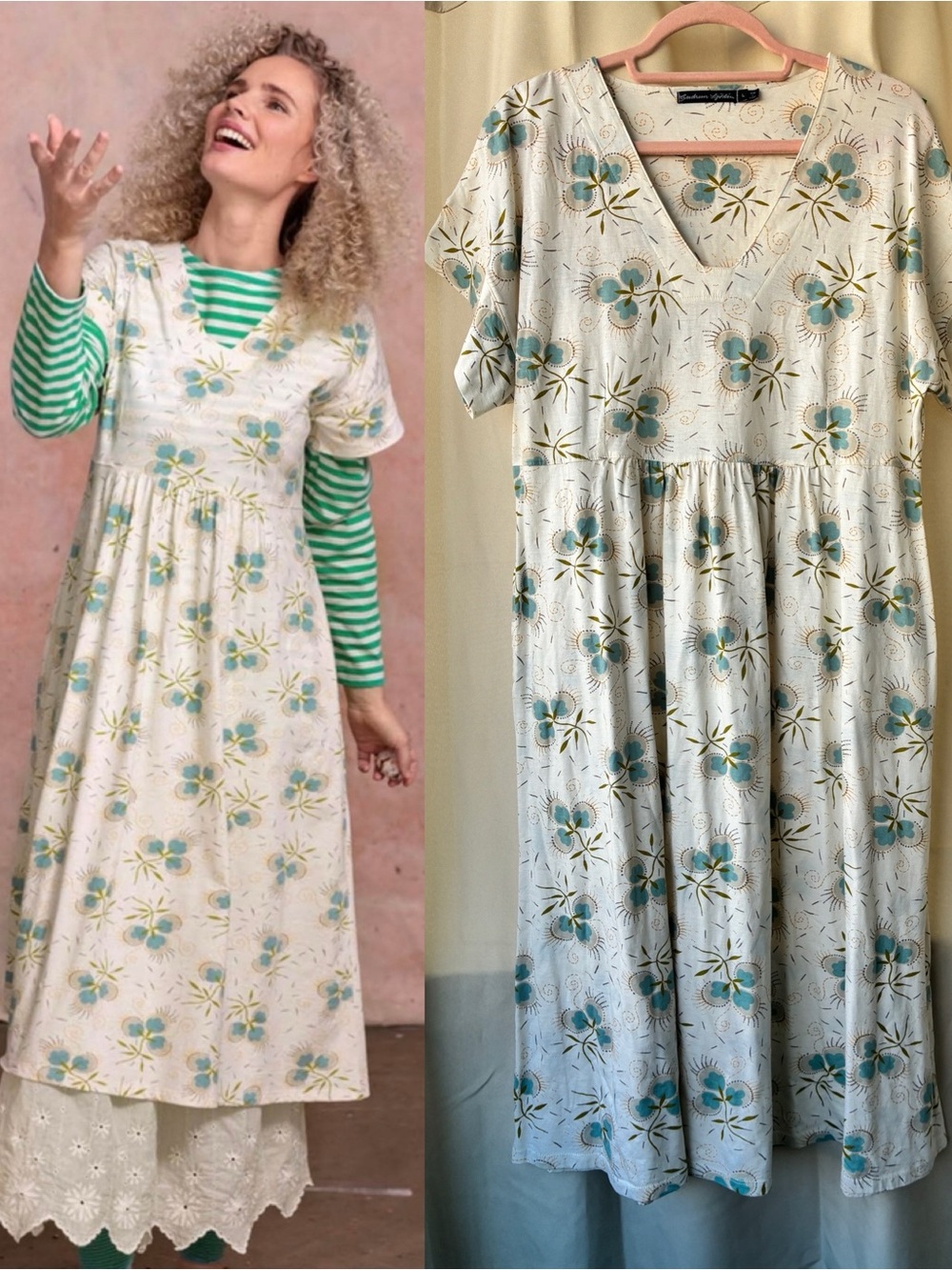 Gudrun Sjoden Debbie Jersey Dress With Pockets 100% Organic Cotton Large